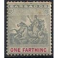 Barbados 1892 SG105 1/4d Slate-Grey & Carmine M...