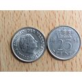 Netherlands 1958 25 Cents Coin