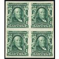 314, Mint NH 1¢ XF Block of Four Stamps - Stuar...