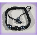Crystal Black Disco Ball Black Hematite Shambal...