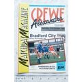 1990 programme Crewe Alexandra FC v. Bradford City