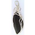 Black Jade Sterling Silver Wire Wrap Gemstone P...