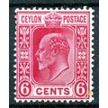 Ceylon EVII 1910 sg291 6 cents scarlet - MH