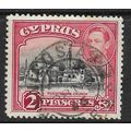 CYPRUS 1942 2pi BLACK & CARMINE PERISTERONA CHU...