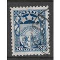 LATVIA 1921 LATVIAN COAT OF ARMS 20s BLUE SG 10...
