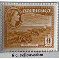 Antigua 1953 6c Yellow Ochre Mounted Mint MM SG...