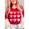 Red Diverse Heart Printed Crewneck Valentines Tee