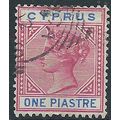 Cyprus 1896 SG42 1pi Carmine & Blue Fine Used....