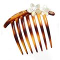 Tortoise Shell French Twist Hair Comb with Rhin...