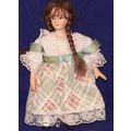 1:12th Doll Young Girl in Green / Brown Check D...