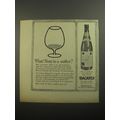 1956 Bacardi Rum Ad - What! Rum in a snifter?