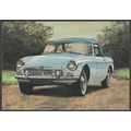 Iris Blue MGB Roadster - Golden Era Postcard