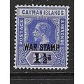 CAYMAN ISLANDS 1917 WAR STAMP SURCHARGE 1½d ON ...