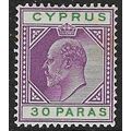 CYPRUS 1902-45 EDVII WMK CROWN CA 30paras MINT ...