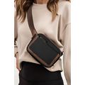 Black Adjustable Strap Mini PU Leather Crossbod...