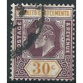 Straits Settlements 1909 SG162 30c Purple & Ora...