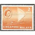 Singapore 1955 SG39 2c Yellow-Orange Fine Mount...
