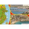 Rosas Costa Brava Spanish Map Postcard