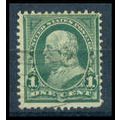 Used 279 1c Benjamin Franklin Barely Clears WA0036