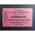 Museum of Army Transport Paper Ticket