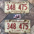 Illinois 1968 Vintage License Plate Pair Rustic...
