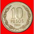 Ⰶ WREATH (1990-2023): CHILE★10 PESOS 2000 II+B+...