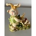 EASTER BUNNIES CERAMIC FIGURINE