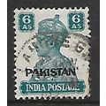 PAKISTAN 1947 KING GEORGE VI 6a GREEN SG10 FINE...