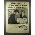 1960 Hertz Rent a Car Ad - With Hertz I can ren...