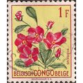 BELGIAN CONGO, FLOWER, Hibiscus, yellow 1952, 1 Fr