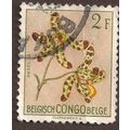 BELGIAN CONGO, FLOWER, Ansellia, beige 1952, 2 Fr