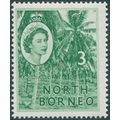 North Borneo 1957 3c. green SG374 unused