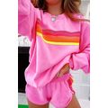 Bonbon Striped Accent Pullover and Shorts Two P...
