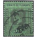 Straits Settlements 1918 SG209a 50c Black/Green...