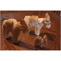 MARBLE ALABASTER STONE HANDCARVED FAMILY BURROS...