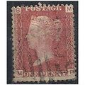 1858 SG43 1d Red Plate 104 Fine Used Check Lett...