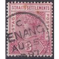 Straits Settlements 1895 Queen Victoria 3c Carm...