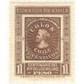 Chile 1953 - 1p dark brown - The 100th Annivers...
