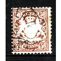GERMANY STATES BAVARIA 1881 SG 98 50pf BROWN FI...