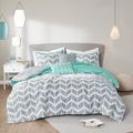 Full/Queen Reversible Comforter Set with Grey W...