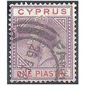 Cyprus 1922 SG89 1pi Carmine & Blue Fine Used.