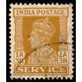 India 1941 King George VI SERVICE 1A3Ps Used Stamp