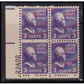 807 3c Thomas Jefferson Very Fine MNH Plt/4 K2319