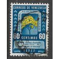 VENEZUELA 1950 PROTECTION OF FLORA 60c BLUE TAB...