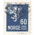 Norway 1937 - 60 ore dark blue - Lion - used