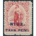 Niue 1902 1d carmine Perf 11x14 SG5 unused