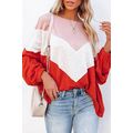 Orange Oversized Chevron Knit Top