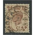 GB 1938 KGV1 5d Brown used stamp SG 469.(C535 )