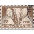 GUINEA, MAMMALS, Elephant, brown 1959, 15F