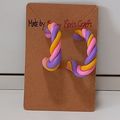 Handmade hoops flumps pastel polymer clay earri...